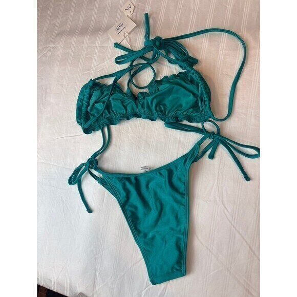 Envya Jade Wraparound Triangle Strappy Details 2 Piece‎ Bikini Set Size M RefN02 - Picture 7 of 7